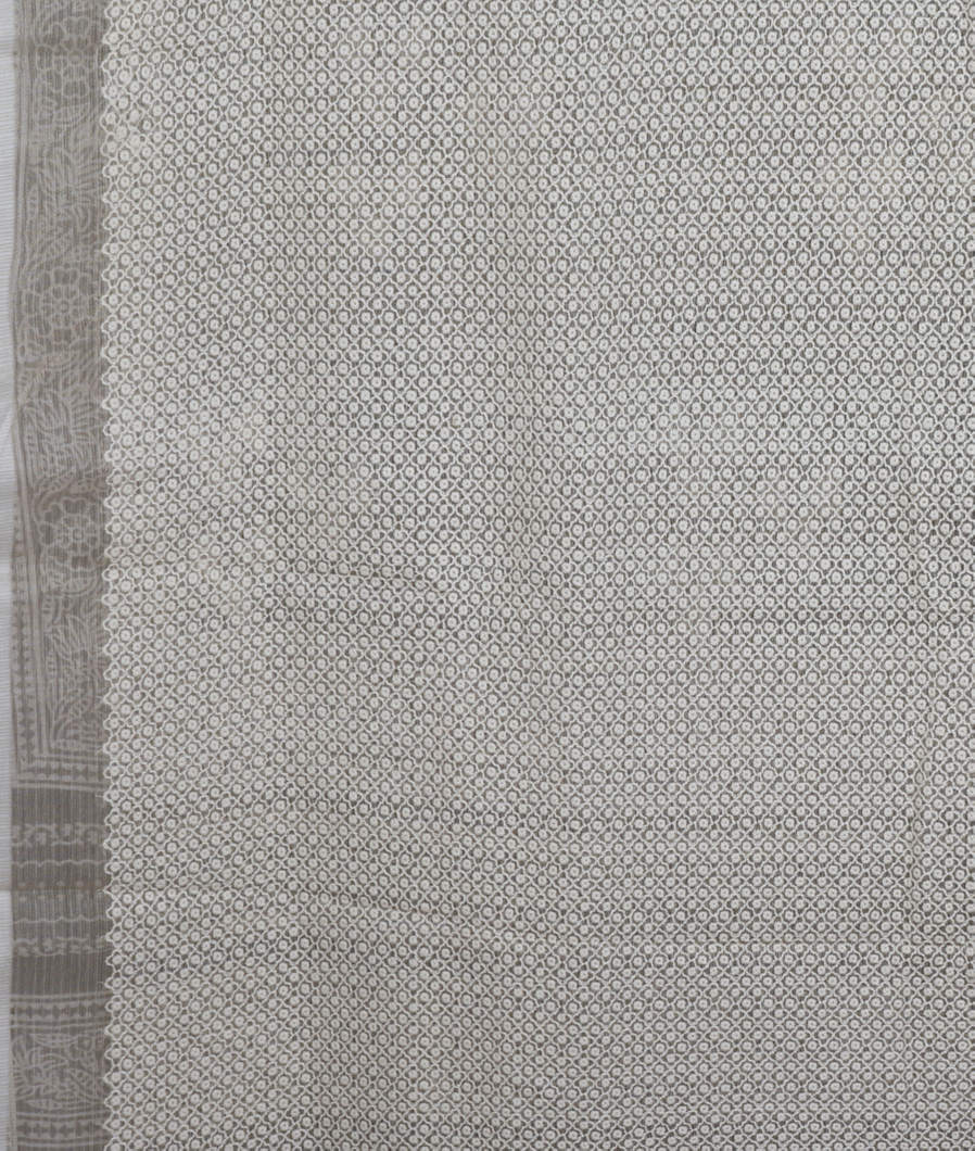 Grey Chanderi Cotton Saree T3884043