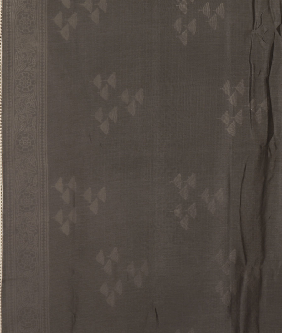 Grey Chanderi Cotton Saree T3884044