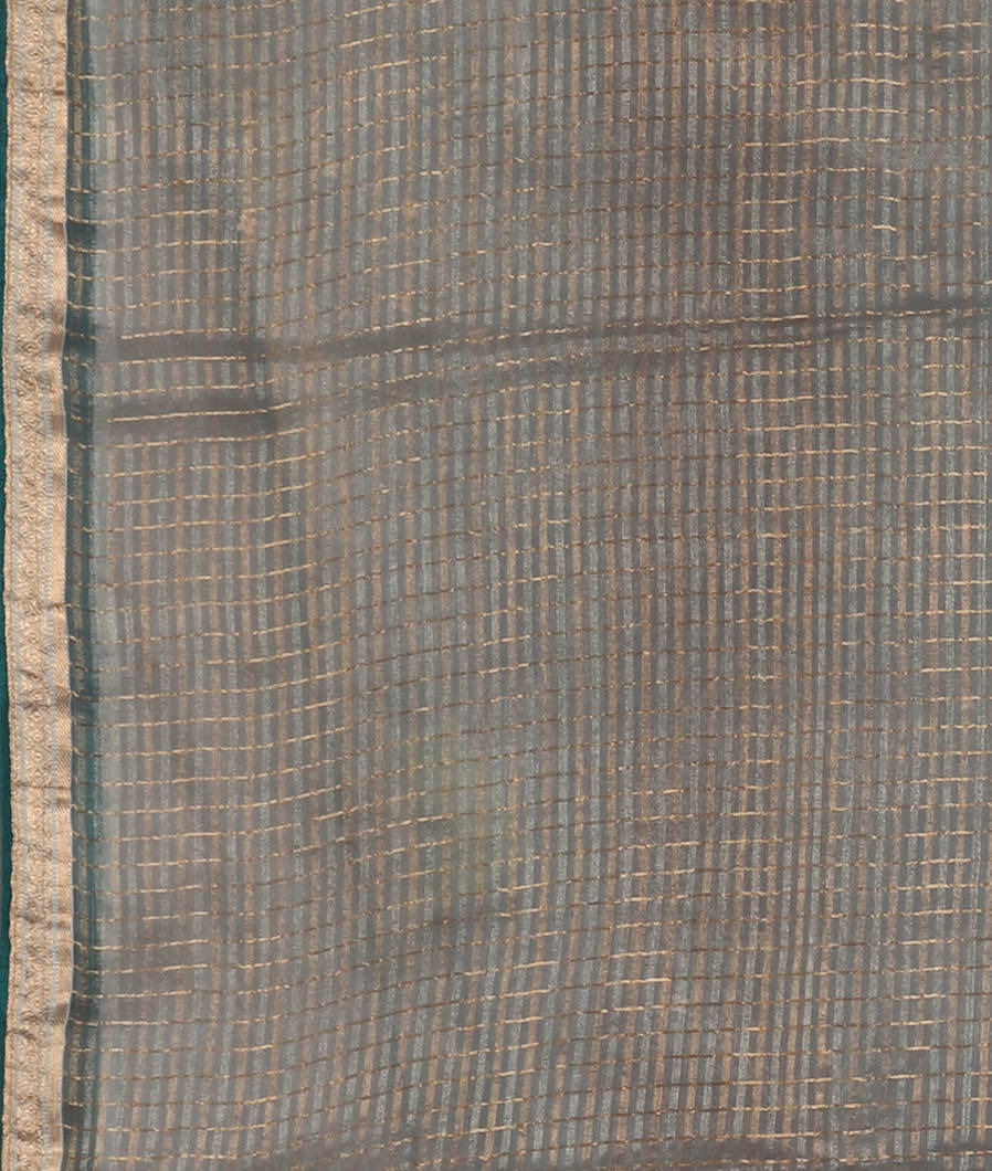 Grey Woven Organza Saree T3883563