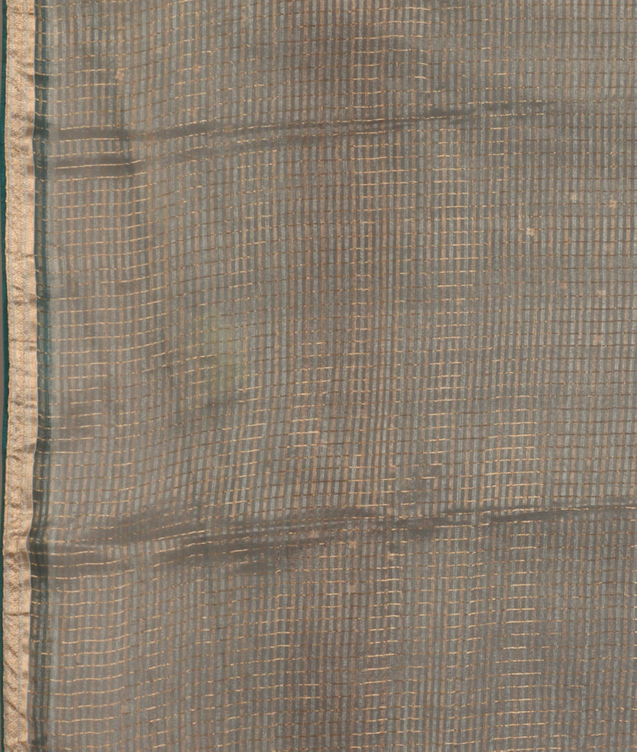  Grey Woven Organza Saree T3883573