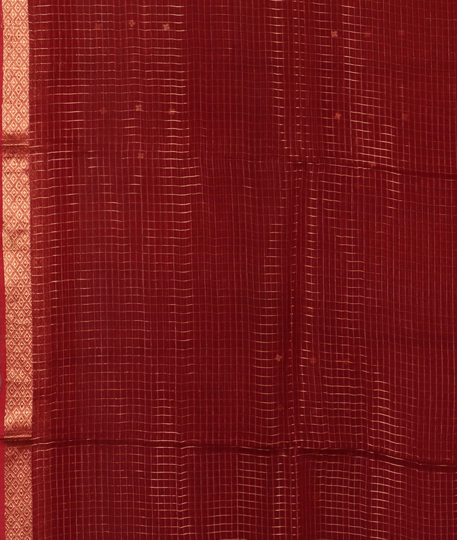 Maroon Woven Organza Saree T3883583