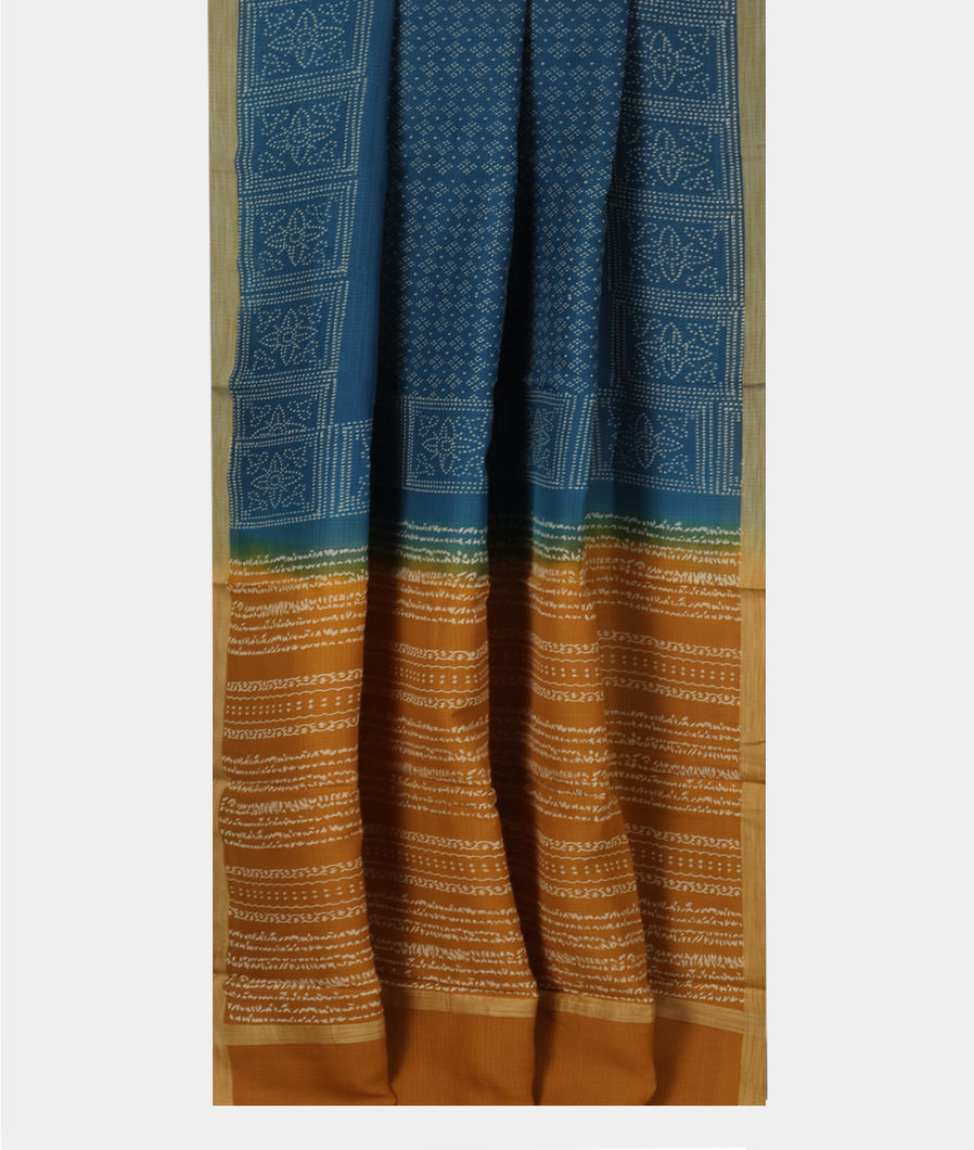 Blue Soft Printed Cotton Saree T3884482