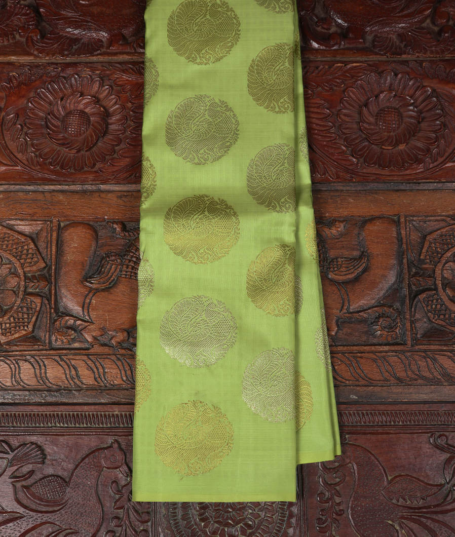 Green Handwoven Kanjivaram Silk Saree NB2102-image