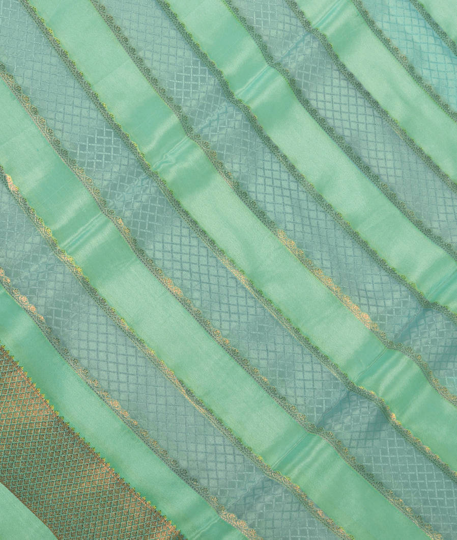 Green and Blue Mysore Silk Saree T363194-image