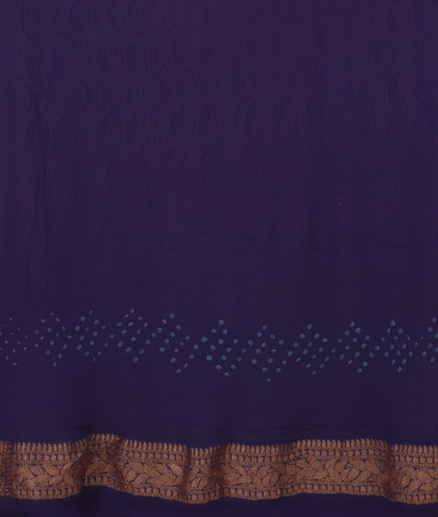 Purple Banaras Georgette Bandhani Silk Saree T3768853