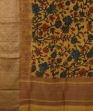 Yellow Banaras Matka Tussar Saree T3873014