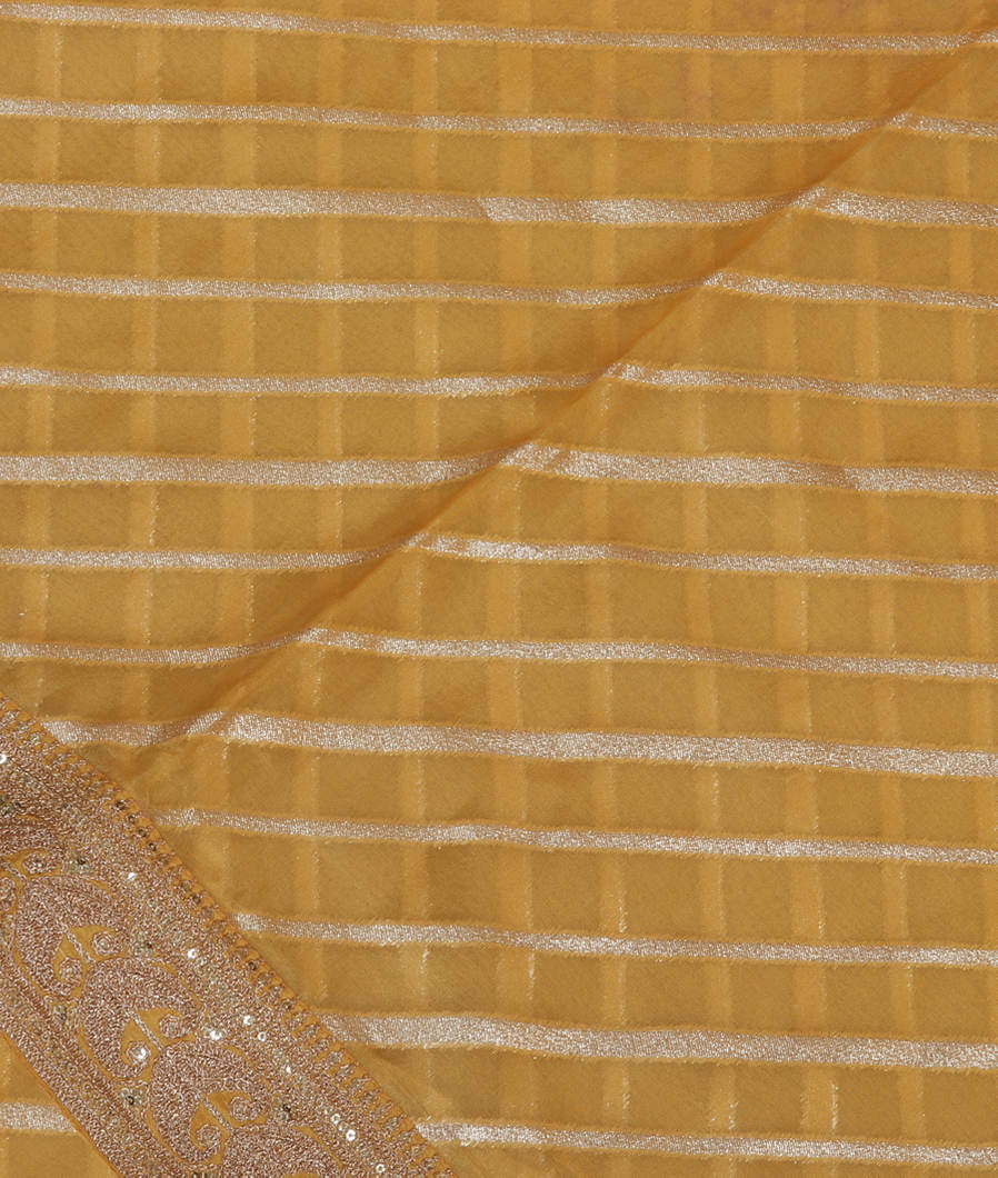 Yellow Kora Organza Embroidery Saree T379099-image
