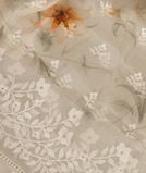 White Kora Organza Embroidery Saree T3882381