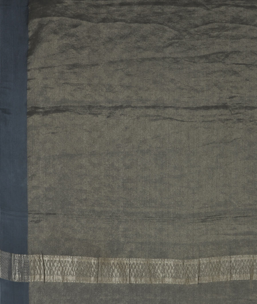 Grey Banaras Georgtte Silk Saree T2601373