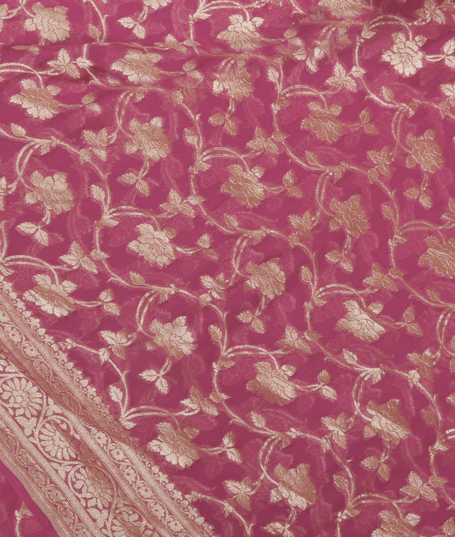 pink Banaras Georgtte Silk Saree T380421-image