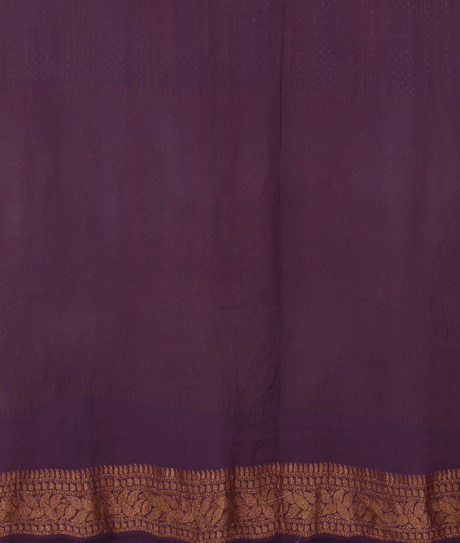 Purple Banaras Georgette Bandhani Silk Saree T3768683