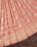 Peach Banaras Silk Saree T3851001
