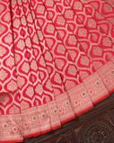 Pinkish Orange Banaras Silk Saree T3804441