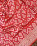 Pinkish Orange Banaras Silk Saree T3804444