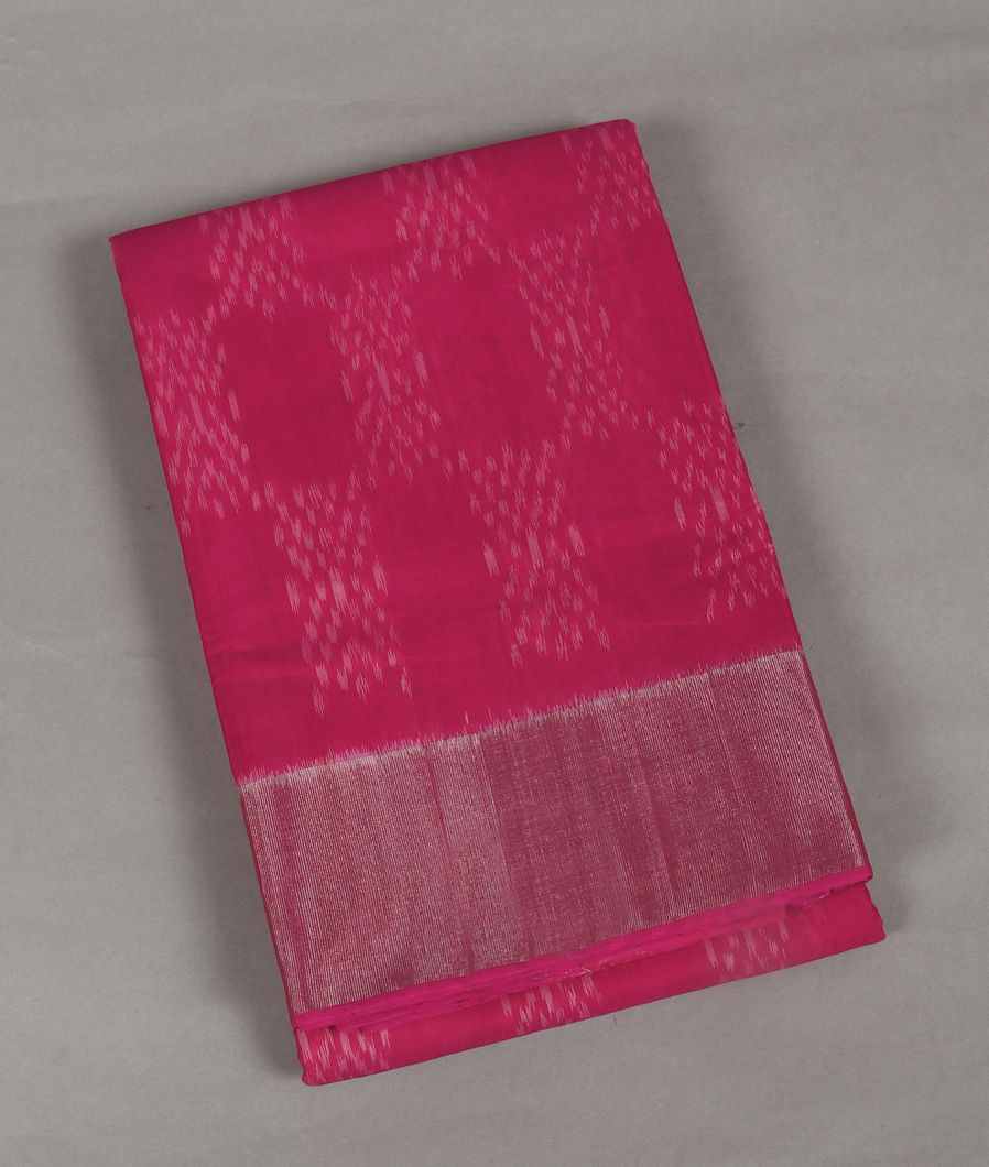 Pink Pochampalli Silk Cotton Saree T389348-image