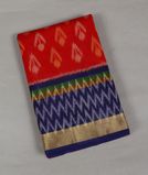 Red Pochampalli Silk Cotton Saree T3893061