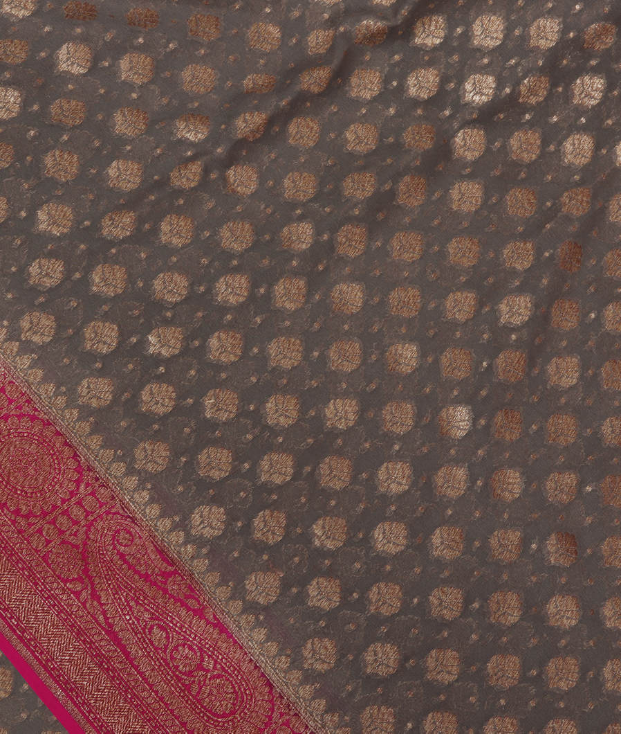 Grey Banaras Georgette Silk Saree T352836-image