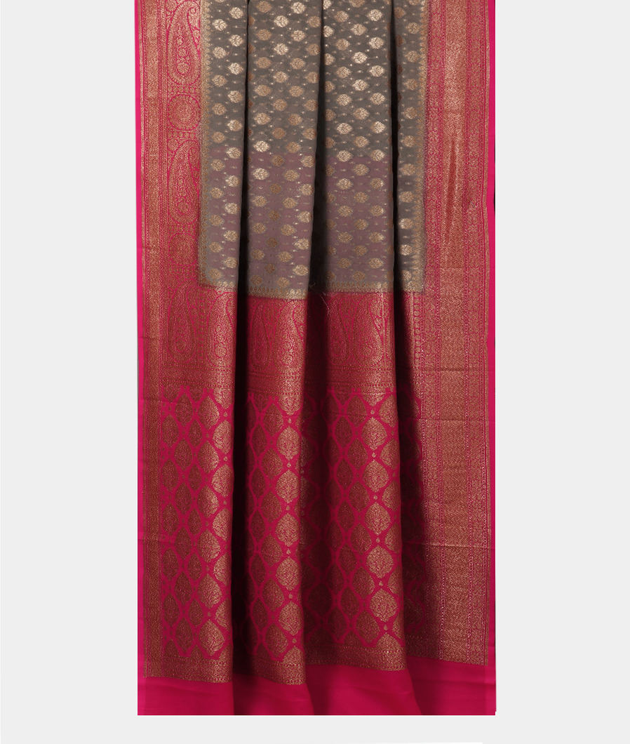 Grey Banaras Georgette Silk Saree T3528362