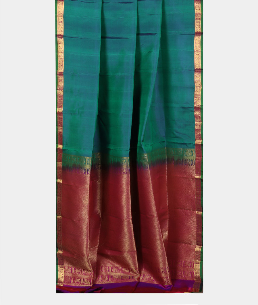 Peacock Blue Soft Silk Saree T3910432