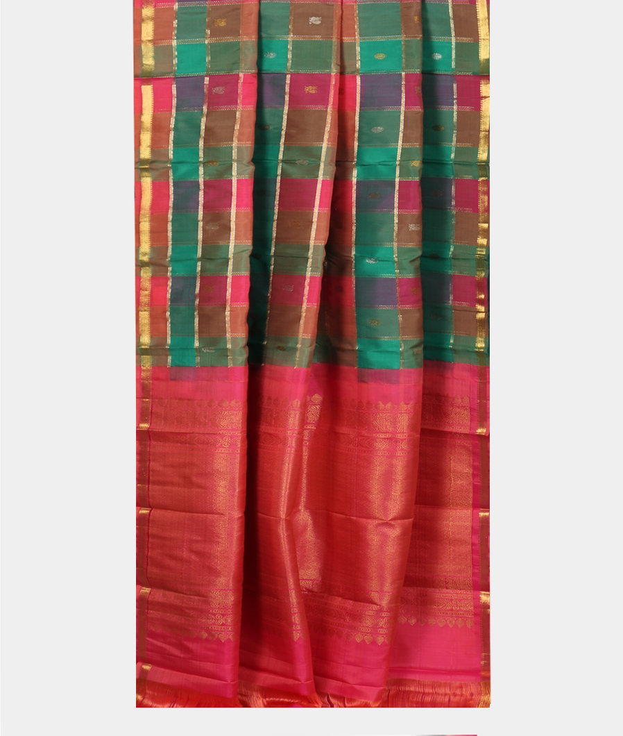 Multicolour Handwoven Kanjivaram Silk Saree T3702802