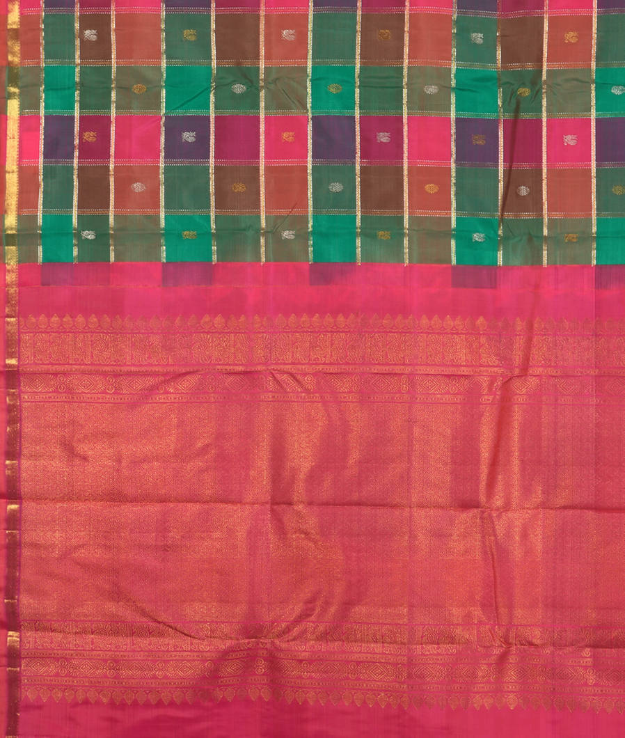 Multicolour Handwoven Kanjivaram Silk Saree T3702804