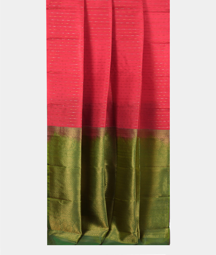 Pinkish Red Handwoven Kanjivaram Silk Saree T3734682