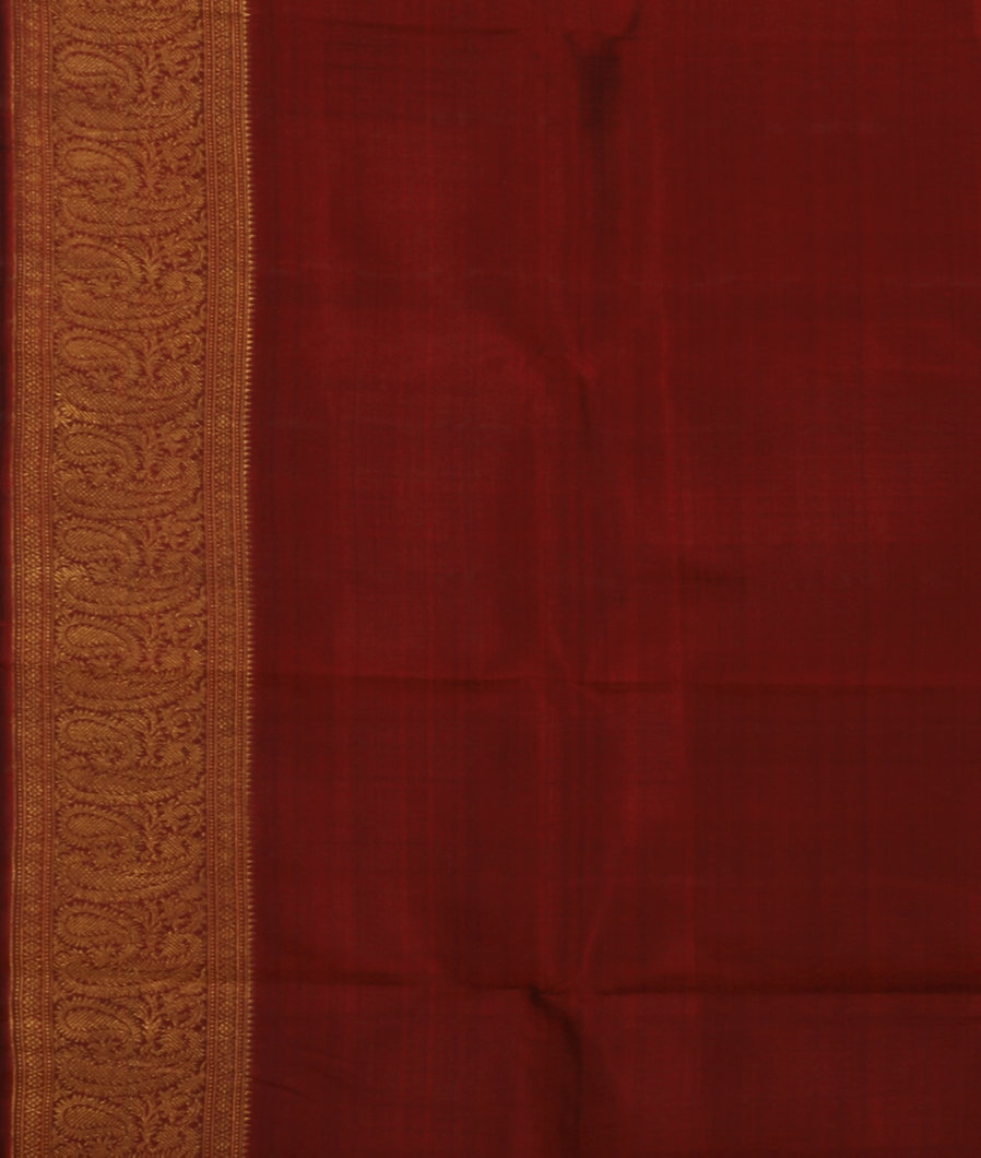 Deep Brown Handwoven Kanjivaram Silk Saree T3870363