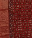 Rust Ajrakh Linen Printed Saree T3478753