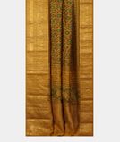 Yellow Ajrakh Printed Modal Silk Saree T3641412