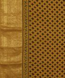 Yellow Ajrakh Printed Modal Silk Saree T3641413