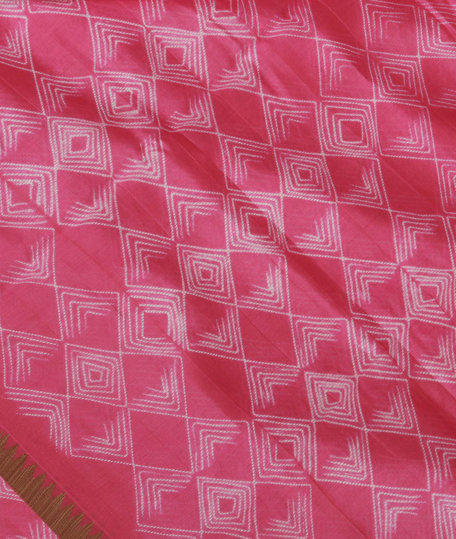 Pink Printed Cotton Saree T392012-image