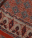 Rust Ajrakh Printed Modal Silk Saree T3692121