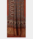 Rust Ajrakh Printed Modal Silk Saree T3692122