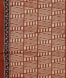 Rust Ajrakh Printed Modal Silk Saree T3692123