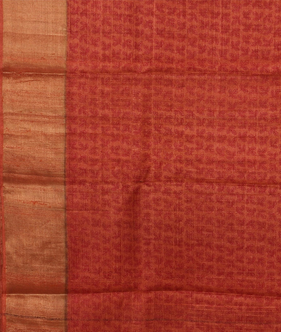 Beige Tussar Printed Saree T3889263