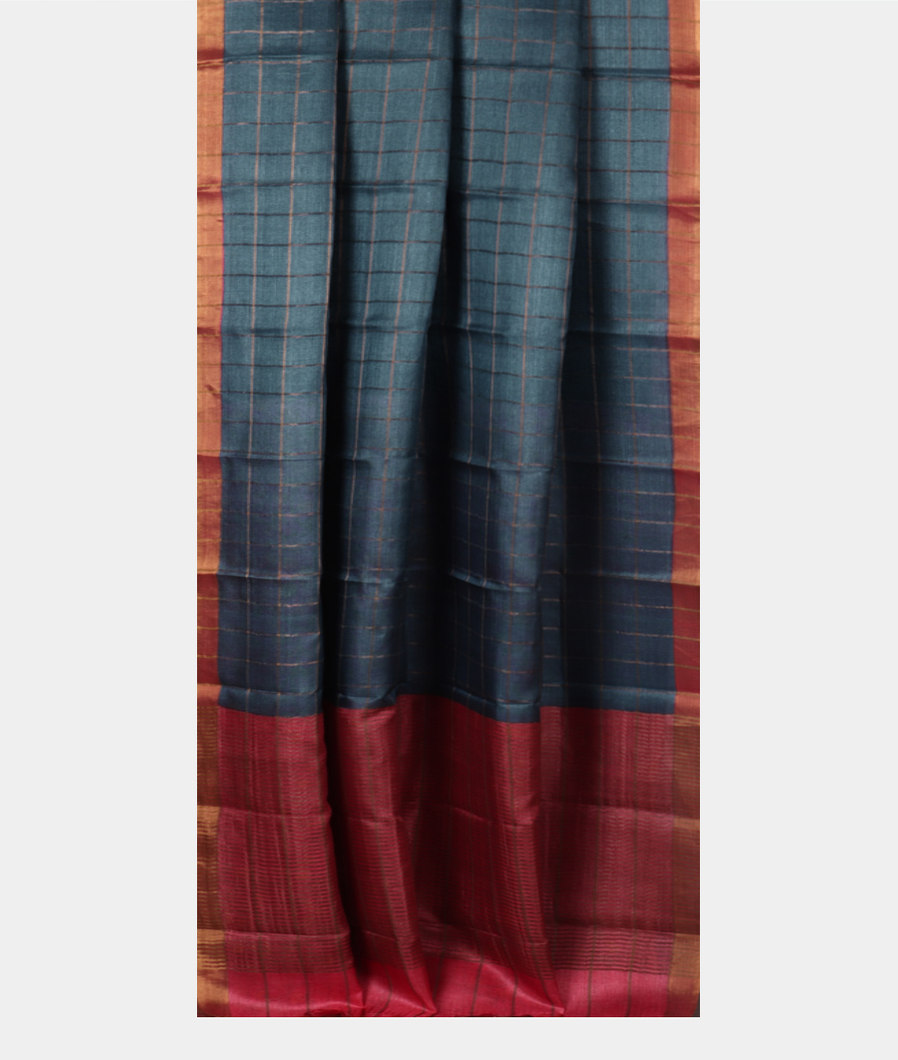 Blue Woven Tussar Saree T3874832