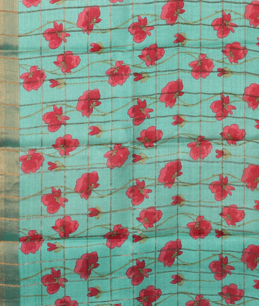 Light Peach Woven Tussar Saree T3874743