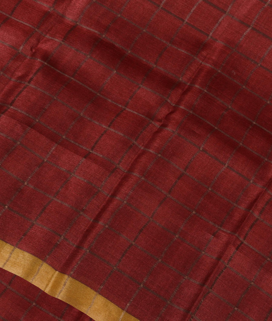 Dark Rust Woven Tussar Saree T389732-image