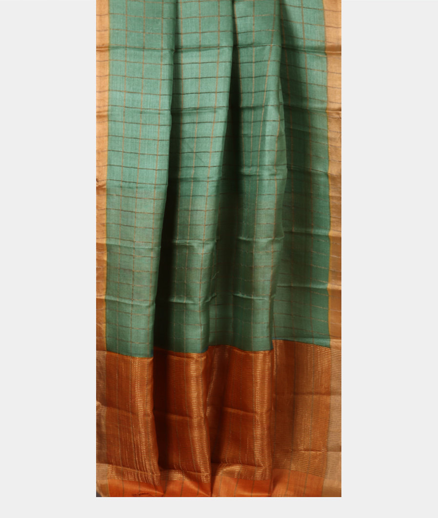 Green Woven Tussar Saree T3874942