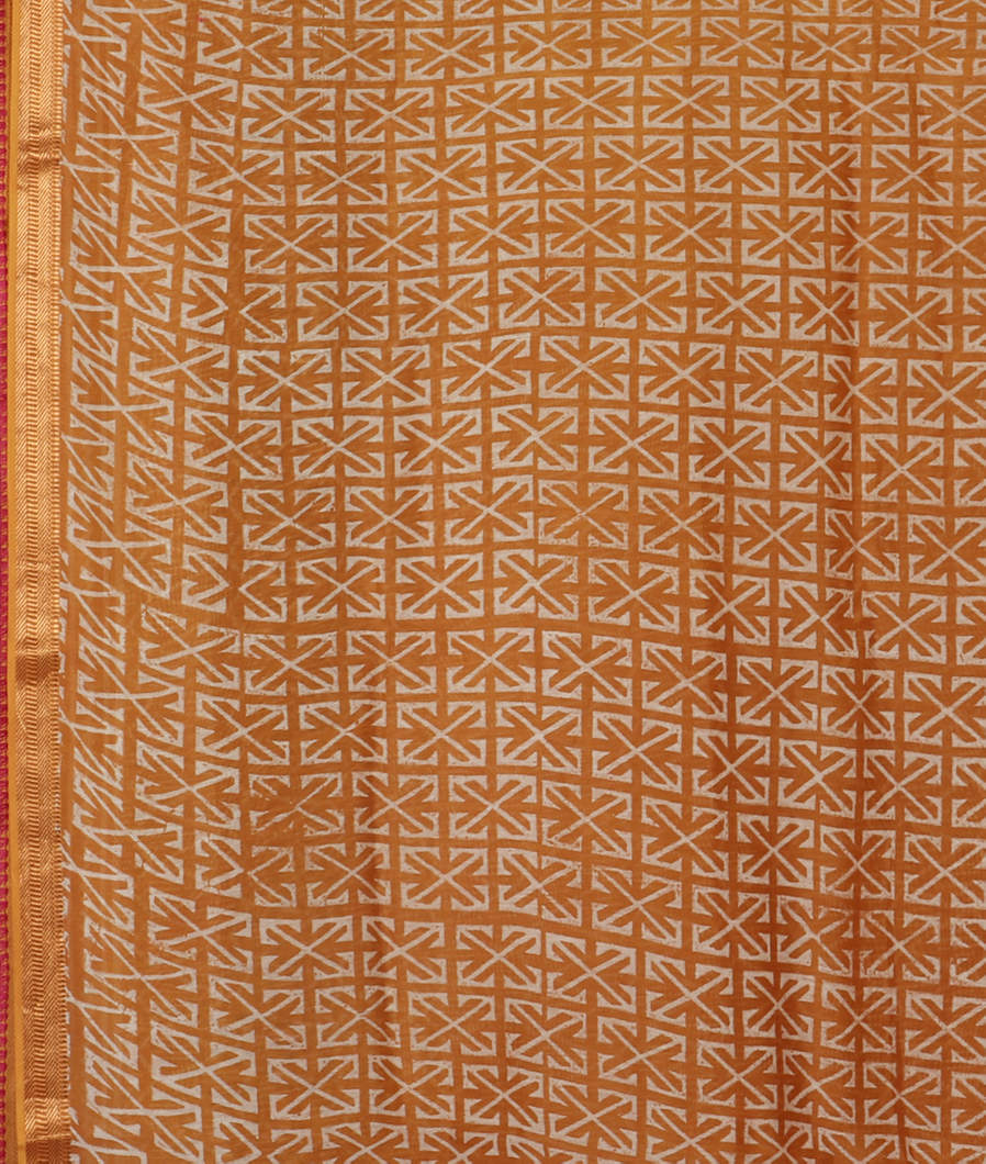 Yellow Chanderi Cotton Saree T3919983