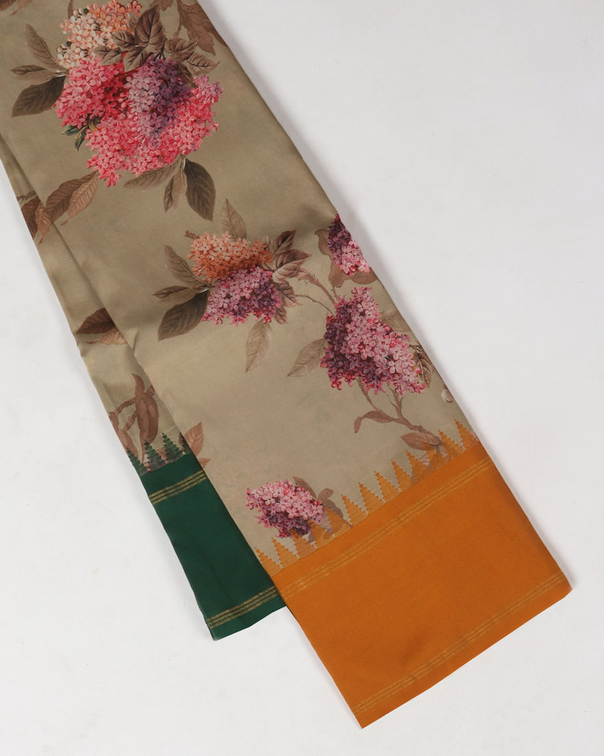 Green Printed Soft Silk Saree T3925285