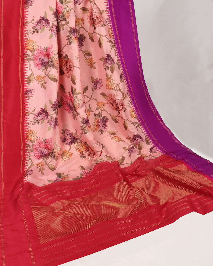 Pink Printed Soft Silk Saree T3925412