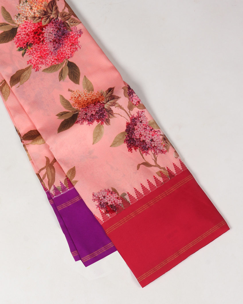 Pink Printed Soft Silk Saree T3925415