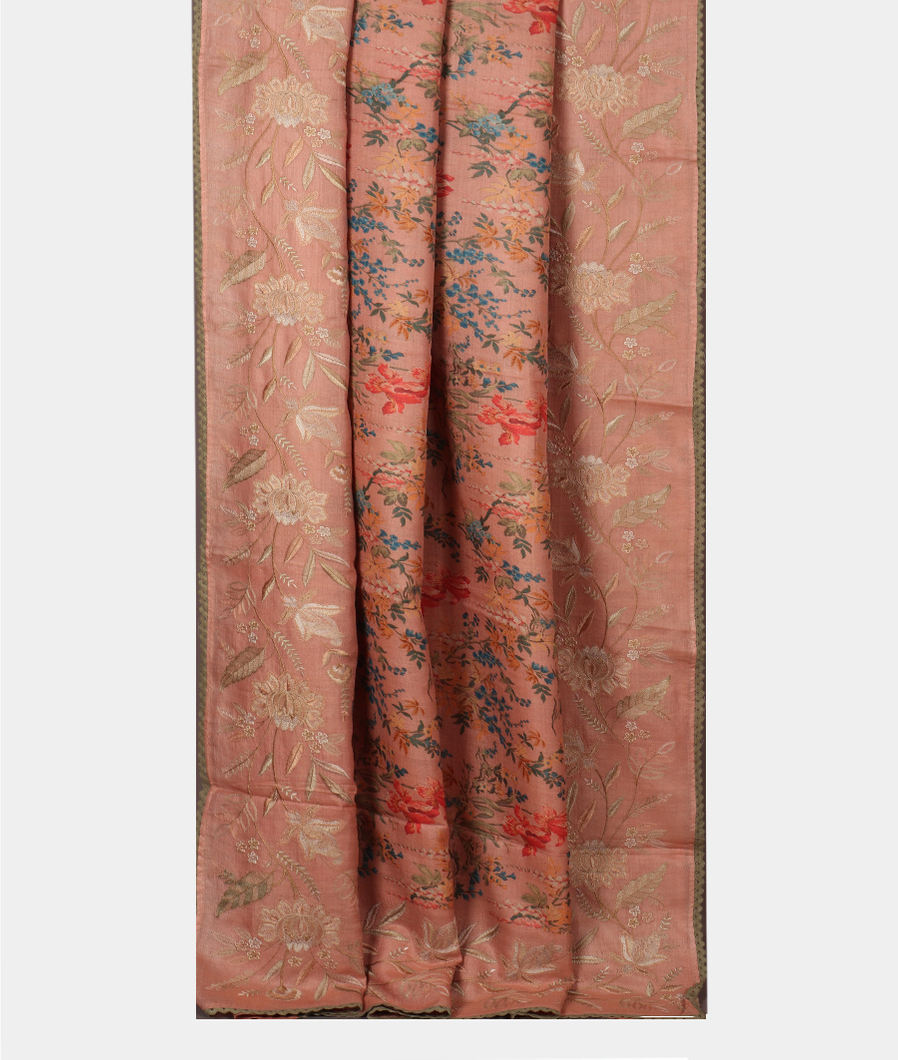 Pink Tussar Printed Saree T3662242