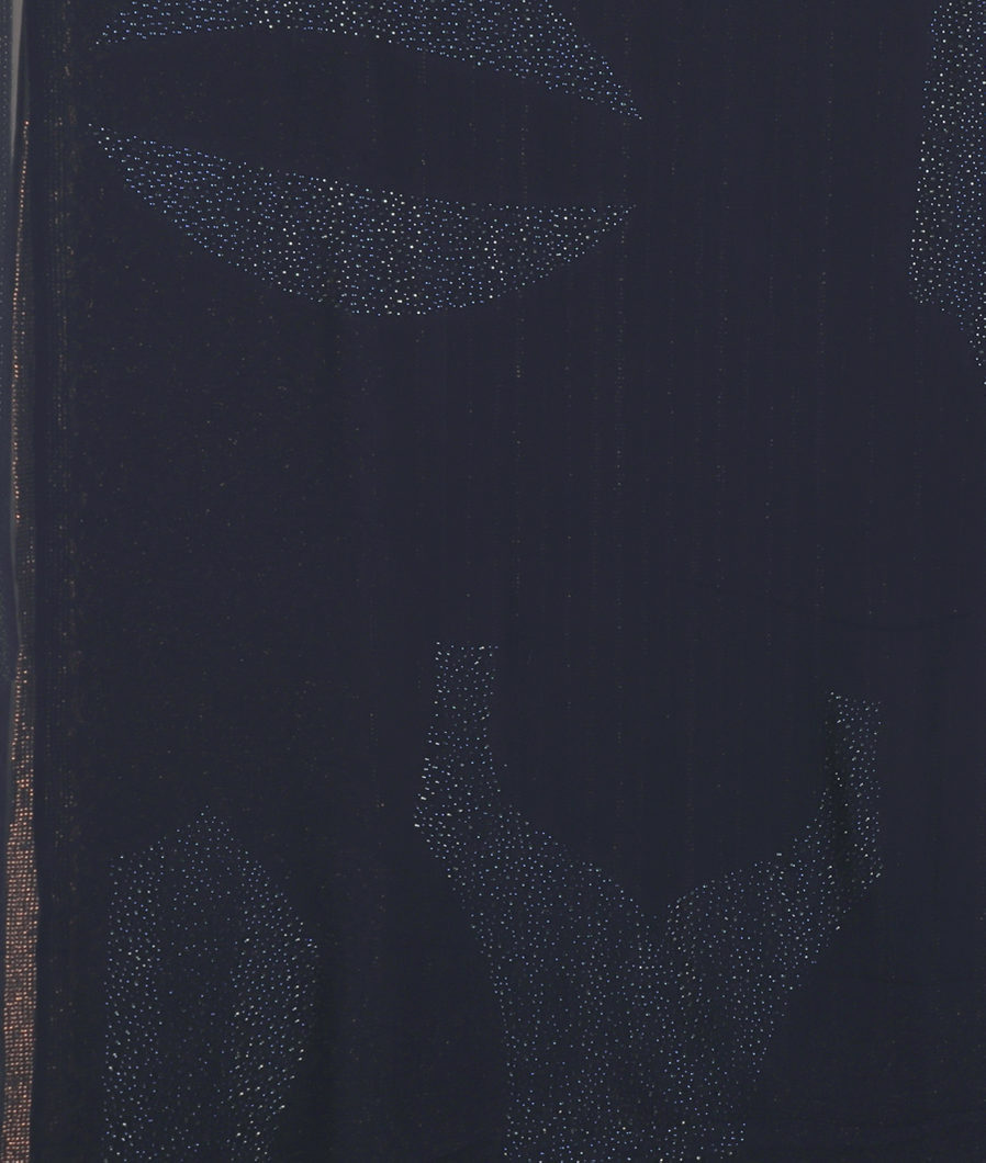 Midnight Blue Georgette Silk Embroidery Saree T3934083
