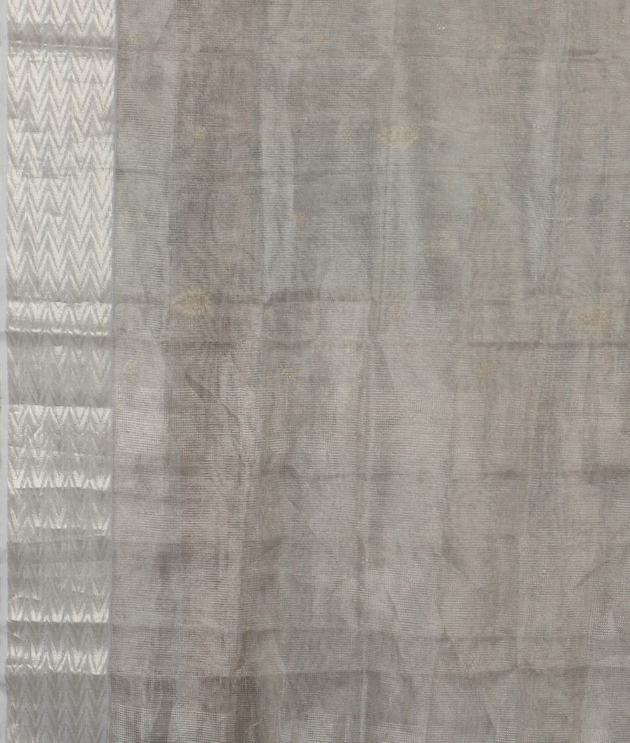 Silver Tissue Kota Embroidery Saree T3907753