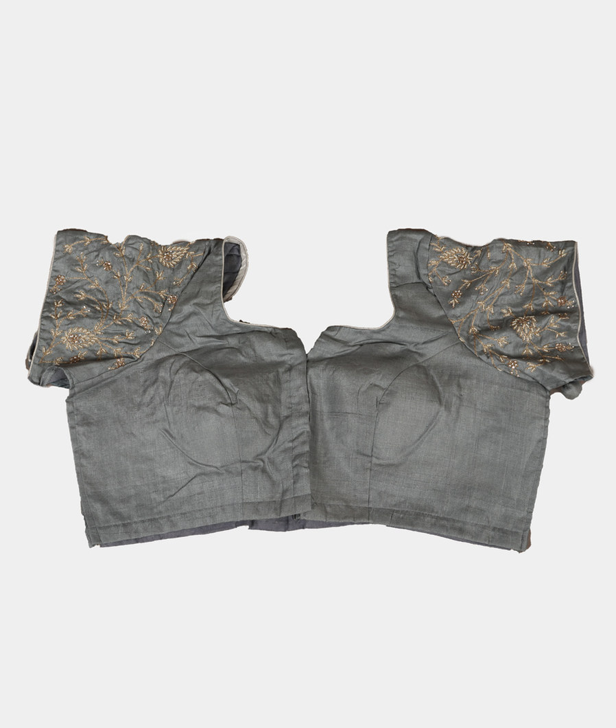 Silver Tissue Kota Embroidery Saree T3907754