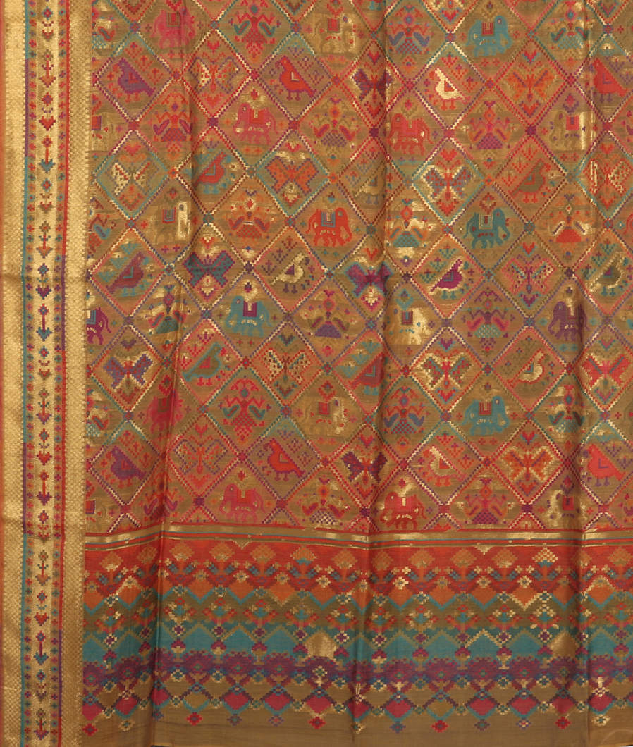 Yellow Cashmere Kani Silk Dupatta T3704583