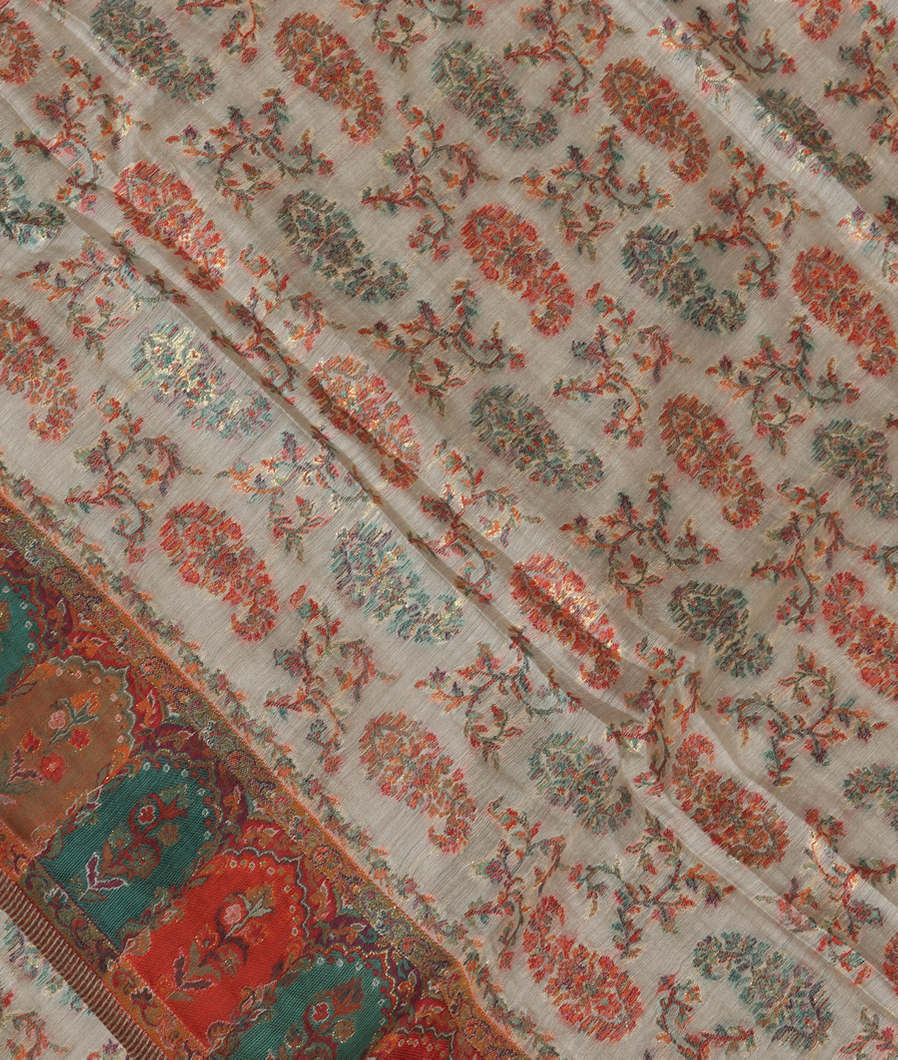 Off - White Cashmere Kani Silk Dupatta T370466-image