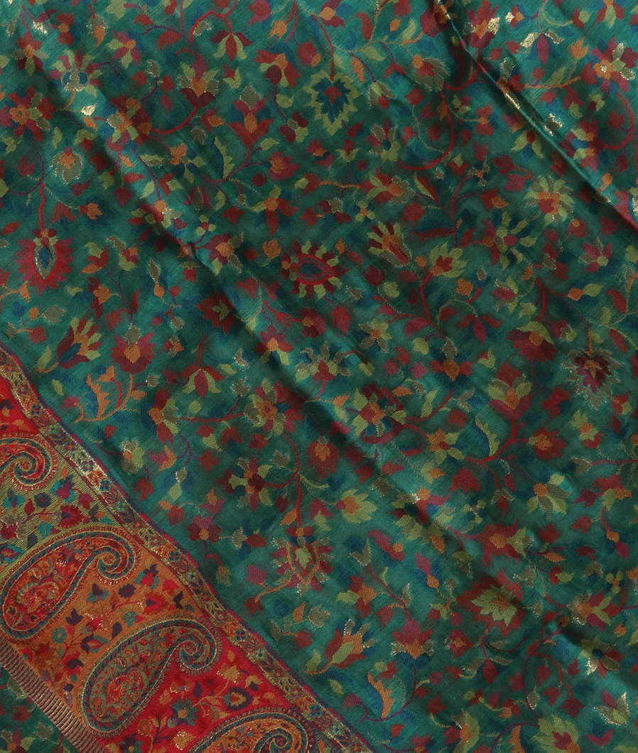 Green Cashmere Kani Silk Dupatta T370459-image